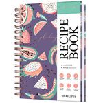 PLANBERRY Recipe Book – Blank Hardcover Cookbook to Write in Your Own Recipes – Empty Cook Book Journal to Fill in – Blank Family Recipe Notebook – 60 Recipes, 14x21cm (Tropical Fresh)