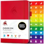 Clever Fox Planner – Undated Weekly & Monthly Planner to Increase Productivity, Time Management and Hit Your Goals – Organizer, Gratitude Journal – Start Anytime, A5, Lasts 1 Year, Red (Weekly)