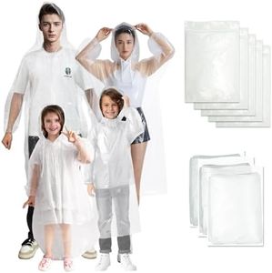 NVioAsport Ponchos Family Pack, (8 Pack) Rain Poncho for Adults Disposable or Reusable Emergency Rain Ponchos with Drawstring Hood