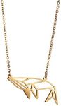 Whale Gold Necklace – La Menagerie Origami Gold Geometric Jewellery – 18 karat plated Gold Necklace & Whale Necklaces for Women – Whale Necklace for Girls & Origami Necklace