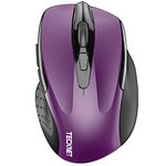 TECKNET Wireless Mouse (2.4G & BT5.0/3.0) Silent Mouse 4800 DPI Computer Mouse 6 Buttons Bluetooth Mouse, USB Mouse Wide Compatibility - Purple