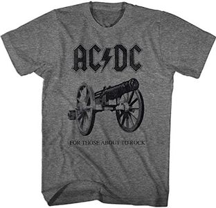 AC/DC Vintage Rock Band Music Group About to Rock Album Adult Grey T-Shirt Tee