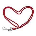 HOSL 100 Pack Badge Lanyards Business ID Card Lanyards Employee Students Lanyard Round 36" With Swivel Hook (Red)