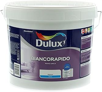 Dulux Biancorapido Pittura per Interni a Mano Unica Bianco Coprente per Camere Soggiorni, 10 Litri, Bianco