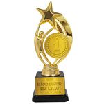 Jhingalala Gift for Brother in Law | Best Brother in Law in The World Printed Golden Award Trophy Gift for Birthday, Anniversary