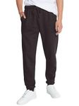 Love My Fashions® Mens Trousers Drawstring Elasticated Cuff Jogging Fleece Bottoms Zip Pockets Close Hem Casual Outwear Sweatpants Black Large