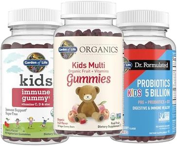 Garden of Life Kids Gummies Bundle: Organics Kids Multivitamin – Fruit, 120 Count + Kids Immune Gummy – Cherry, 60ct + Dr. Formulated Kids Probiotic 5 Billion CFU & D3 – Strawberry, 60 Gummies