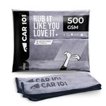 CAR101 Microfiber Cloth For Cars-(75X35Cm) Ideal For Car Cleaning, Glass Cleaning, Bike Clothes. Premium Car Care Product, 500Gsm Microfiber Cloth, Super Absorbent Cleaning Towel - Pack Of 2, Grey