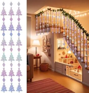 PMU Christmas Tree Prismatic Pendant Silver - Garland Indoor Home Ornaments Purple Christmas Hanging Decor from Ceiling for Christmas Hanging Decoration for Christmas Tree (3/pkg) Pkg/1