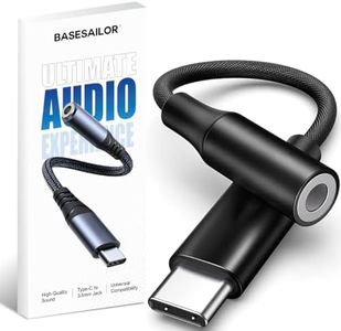 Basesailor Type-C to 3.5mm Audio Jack Connector/Adapter with DAC for iPhone 15, Samsung S Series, OnePlus, Google Pixel, Nothing & Any Type C Phones - Headphones Converter Compatible, 5-Year Warranty*