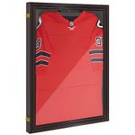 HOMCOM Jersey Display Frame Case, Acrylic Sports Shirt Shadow Box for Basketball Football Baseball (Brown, 23.5" W x 31.5" H)