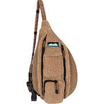 KAVU Mini Rope Fleece Bag Sling Crossbody Sherpa Backpack Travel Purse - Khaki