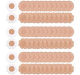 Belerry 100 Pcs Nipple Covers Breast Pasties Comfortable Disposable Non-woven nipple stickers Self-adhesive Petal Bra Pasties for Women (Flower, Round) Beige