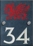 Engraved Slate House Number Sign Plaque with Hand Painted Motif - Dragon Motif