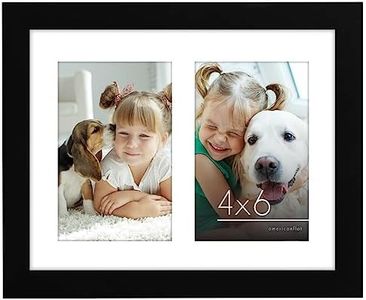 Americanflat 8x10 Double Picture Frame in Black - Displays Two 4x6 Frame Openings or Use as 8x10 Picture Frame Without Mat - Engineered Wood, Shatter Resistant Glass, Hanging Hardware, and Easel