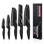 Kitchen Knife Set of 5 | Ultra Sharp Stainless Steel Blade I Kitchen Knives with Ergonomic Handle & Sheaths Include Peeling, Utility, Santuko, Bread, Chef Knife & eBook