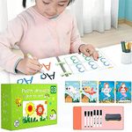 Kidology Educational Preschool Handwriting Practice Activity Writing Learning Toys - Montessori Busy Book & Number Letter Shape Tracing Coloring Book for Toddlers (Dot to Dot - Stage 3)