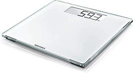 Soehnle Style Sense Comfort 100, Bathroom Scales, White Weighing Scales, Safety Glass Digital Scales for Body Weight, Body Scale Weighing in kg, lb and st with Large 3.5 cm Display