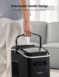 HiCOZY Countertop Ice Maker – Portable, Self-Cleaning, 12kg/24hr, Black