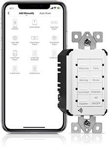 TOPGREENER Smart Light Switch Wi-Fi Scene Controller, 8-Button Programmable Home Automation, Neutral Wire Required, 2.4GHz Network, UL Listed, FCC Compliant, TGWFSC8, White