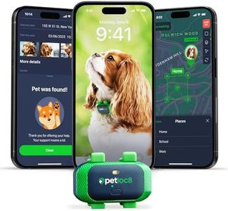 PETLOC8 Dog GPS Tracker - Real-Time Location Tracking Device with App - Smart Alerts & Geo-Fence - Collar-Compatible, Waterproof - Long-Life Battery - 4G Built-in SIM - iOS & Android