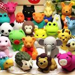 URSKYTOUS 60Pcs Animal Erasers Desk