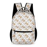 Homeoanimal Cute Corgi Dog Prints Backpack, Lightweight Casual Backpack, Bookbag for Men Women