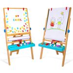 Giggles Funskool My First Easel, 4in1 Double Sided Wooden Magnetic Board with Alphabets & Numbers, Learning, Fun & Engaging Activity, Multicolor, Gift Set for Kids, Age 3+ Years