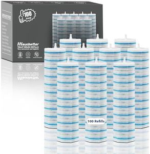 100 Pack Disposable Toilet Brush Heads, Toilet Bowl Wand Refills, Toilet Cleaning System Replacement, Refill for Most Toliet Wands, Prefilled 2X Cleaning for Deep Scrub of Toilets.