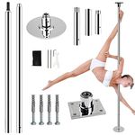 PRIOR FITNESS Permanent Dance Pole with Fixed Plate Dance Pole for Home Dance Pole with Ceiling Mount and Extension Accessories More Safety and Stability