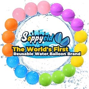 SOPPYCID Water Balloons Reusable Splash Ball, Latex-free Water Bomb Pool Toys, No Tying Easy Quick Fill, Magnetic Self-sealing Water Balls for Kids & Adults All Ages Summer Fun Outdoor Party Games