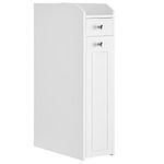 VASAGLE Small Bathroom Cabinet, Slim Bathroom Storage Unit, Bathroom Organiser, Freestanding Toilet Paper Storage Cabinet with Slide Out Drawers, for Small Spaces, White BBC847P31