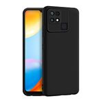 CEDO Redmi 10C / Redmi 10 Power Back Cover | Camera Bump Protection & Ultra Slim | Matte Soft Silicon Shock Proof Rubberised Back Case Cover (Black)