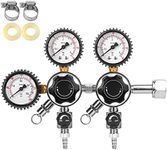 TMCRAFT Keg CO2 Regulator, Triple Gauge CGA-320 Pressure Regulator with 0-60 PSI Working Pressure & 0-3000 PSI Tank Pressure, Kegerator Regulator with Safety Pressure Relief Valve