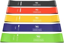 TechStone Resistance Bands Set for Men and Women, Pack of 5 Different Resistance Levels Elastic Band for Home Gym Long Exercise Workout – Great Fitness Equipment for Training, Yoga – Free Carrying Bag