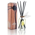 LOVSPA Santal Sandalwood Reed Diffuser Oil & Set - A Warm, Earthy & Woody Aroma - Made with Essential Oils & Real Botanicals - Makes a Great Housewarming Gift! Made in The USA