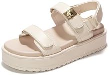 Project Cloud Wedge Sandals for Women - Memory Foam & Open Toe Flatform Sandals for Women - Non-Slip Beach Essentials Womens Sandals - Wedges Platform Sandals for Women 2024 (Ginevra, Bone, 8.5)