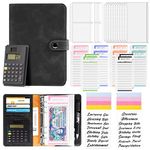 HAKPNEW 30Pcs Budget Binder with Calculator, A6 Leather Money Saving Wallet, 12 Cash Expense Envelopes and Budget Sheets, Savings Binder for Budget Planner Travel Diary Offices Birthday Gift