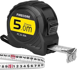 Firecore Double-Sided Tape Measure 5mX25mm, Magnetic End, Quality Durable Nylon Coating, Accurate Easy Read(FC25-50A)