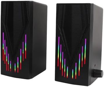 YXHDZ Computer Speakers, Speakers for Computer Desktop PC with Colorful RGB Lighting, USB Powered Gaming Speakers with 3.5mm Aux Cable for Monitor Laptop Tablet