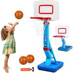 MERTONLY Toddler Basketball Hoop Height Adjustable Kids Basketball Hoop for Indoor Outdoor Play Portable Basketball Goal Poolside Basketball Hoop for Swimming Pool Basketball Toy for Boys Girls 2-8