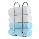 LIVIVO Chrome Plated Wall Mounted Oceana Bathroom Towel Rail Holder Storage Rack