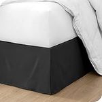 Bare Home Bed Skirt Double Brushed Premium Microfiber, 15-Inch Tailored Drop Pleated Dust Ruffle, 1800 Ultra-Soft Collection, Shrink and Fade Resistant (Queen, Black)