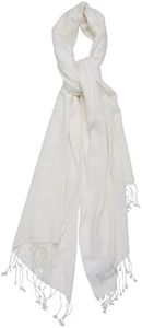 Cashmere Boutique 100% Pure Cashmere Shawl - Soft, Luxury Lightweight, Perfect for Daily Wear or Any Occasion, Long Winter Warm Shawl for Women - Off White, 36" x 80"