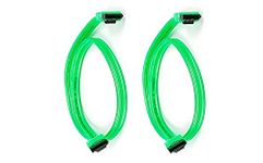 C&E 2 Pack 18inch SATA 6Gbps Cable w/Locking Latch UV Green, CNE567983