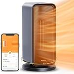 Govee Life Space Heater, Smart Electric Heater with Thermostat, Wi-Fi & Bluetooth App Control, Works with Alexa & Google Assistant, 1500W Ceramic Heater for Bedroom, Office, Living Room, Black