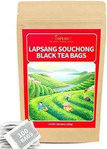 TeeLux Lapsang Souchong Tea Bags, Premium Smoked Black Tea, Caffeinated, 100 Count Tea Bags for Hot & Iced Tea
