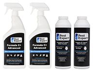 Pest Expert Formula C+ Bed Bug Killer Spray 2 x 1ltr & Bed Bug Killer Powder 2 x 300g - Fast-Acting & Long-Lasting Treatment for Bed Bugs, Eggs & Larvae – Max Strength Control Approved for Amateur Use