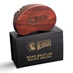 Beardo Boar Bristle Beard Brush|Fine 100% Boar Bristles for Effortless Beard Styling|Detangle and Tame frizzy unruly beard|Compact Travel friendly Ergonomic design|Wooden frame|Firm but Soft Bristles|Use with Beard Oil/Wax/Balm/Cream