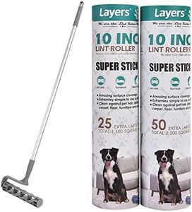 Lagre Mega 10in Wide Roller 75 Sheets, 2 Pack Wide Refills with 4-Foot Extendable Handle